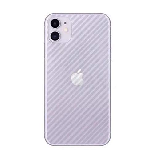 Película Fibra De Carbono Gel Flexível Traseira Verso Apple Iphone 11 - Proteção Que Adere E Cobre T