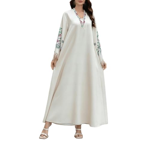 Robe arabe musulmane de qualité supérieure aux pompons brodés