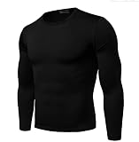 Men's Underwear Set Round Neck Solid Color Slim Longtop Elastic Casual Trousers Warm Underwear Suit (Black, XX-Large)