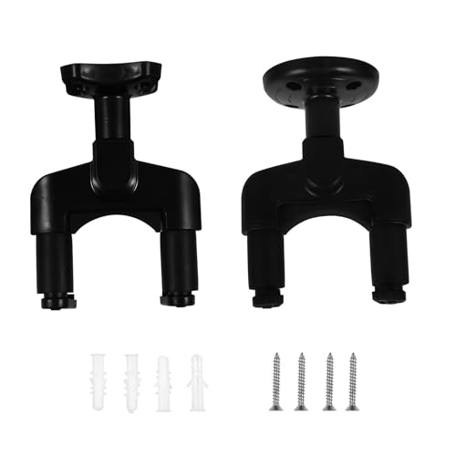 Toddmomy Support Détachable pour Guitare Électrique Mural ou et en Ukulélé Plastique Noir, Installation Facile Vis, Design Lot de 2 Set de Set de Supports Salon ou Bureau