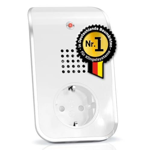HEIDEMANN Funkempfänger HX Curve - Erweiterbare Klingel mit Steckdosenanschluss - Funk Klingel Empfänger - HX Türklingel -weiß