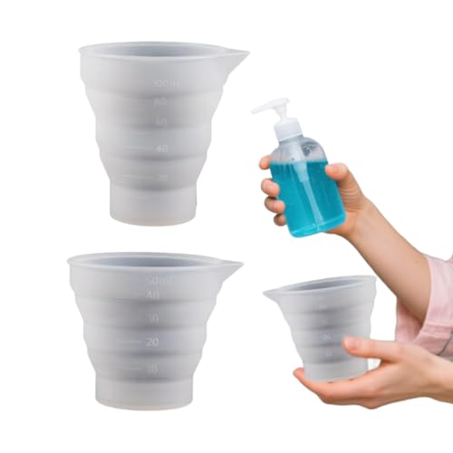 2Pcs Dosing Ball for Liquid Detergent Foldble Silicone Laundry Dosing Ball Laundry Liquid Dosing Measuring Cups Suitable for Liquid/Powder Detergent Fabric Conditioner Liquid Soap Dispenser