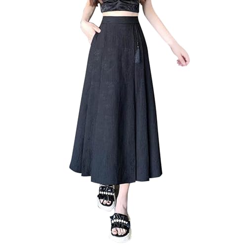 Floral Print Loose Fit Skirt for Women Maxi Long Midi Knee High Modest High Cut Skirt Women 2025 Trendy Y2K