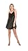 Produktbild armona Damen Satin Negligé Spitze Negligée Nachthemd Nachtkleid Größen 10-28 - Schwarz, 46-48