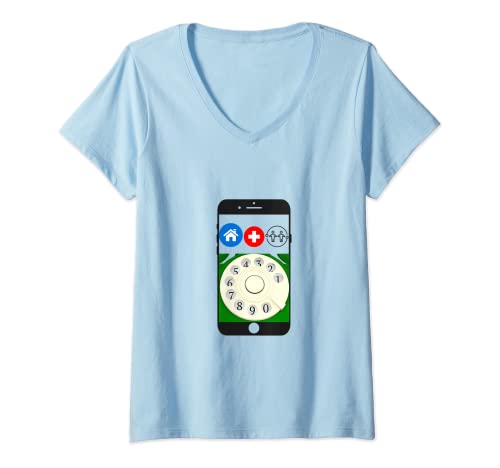 Femme Téléphone portable pour personnes âgées T-Shirt avec Col en V