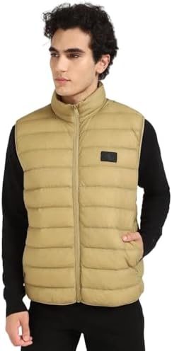 Calvin Klein Herren Weste Down Vest Steppweste, Grün (Gothic Olive), XS