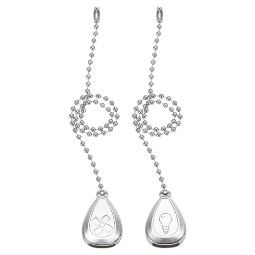 PATIKIL Set Prolunghe Catena Ventilatore Soffitto da 13, 2pz Catene Decorative Metallo Lampadina Decorativa e Cavo per Ventilatore per Lampade Soffitto, Argento (Forma Goccia)