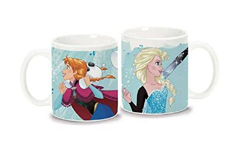 Image of Anna & Elsa Frozen Disney Ceramic Kids Drinking Hot Chocolate Mugs Set 2 Pack