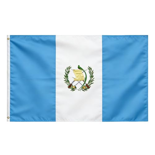 VELIFFCO Guatemala Flag Flag of Guatemala 3x5 Ft - Polyester Lightweight Flags with 2 Brass Grommets for Guatemalan Party Decorations Sports Events Decorations