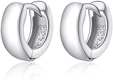 5.5mm 8mm 11mm Tiny Huggie Hoop Earrings 925 Sterling Silver Mini Small Hinged Cartilage Tragus Sleeper Hugging Hoops Earrings For Men Women