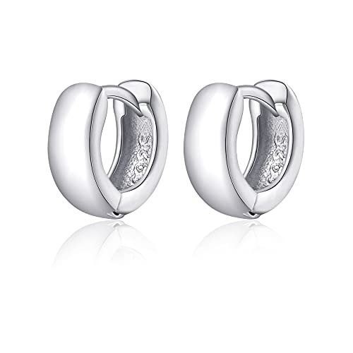Image of 5.5mm 8mm 11mm Tiny Huggie Hoop Earrings 925 Sterling Silver Mini Small Hinged Cartilage Tragus Sleeper Hugging Hoops Earrings For Men Women