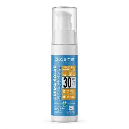 BIOCENTER Protector Solar natural SPF 30 Waterproof- Bio y Vegano 100 ml