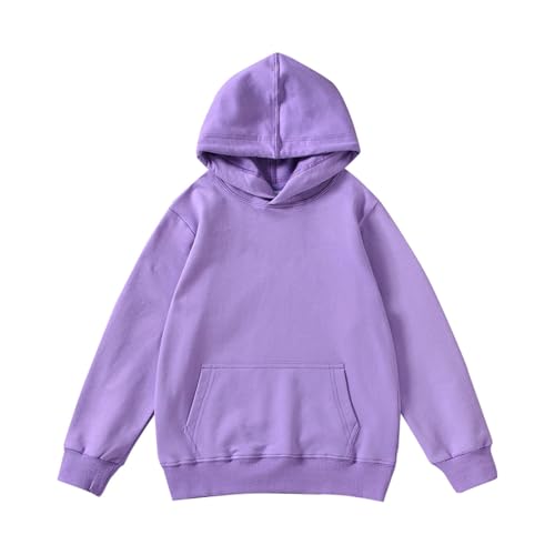 Unisex Youth Solid Classic Hoodies Soft Hooded Pullover Sweatshirts for Children Boy Girl Hoodie with Drawstring
