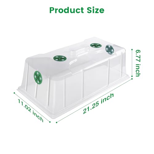 MIXC Humidity Dome 7" Tall 1020 Flat Trays Cover, 10 Pack, Propagation Seed Cloning Kit Super Sprouter Lid Vented for 10 x 20 Inch Flat Tray and Seed Starting Germination