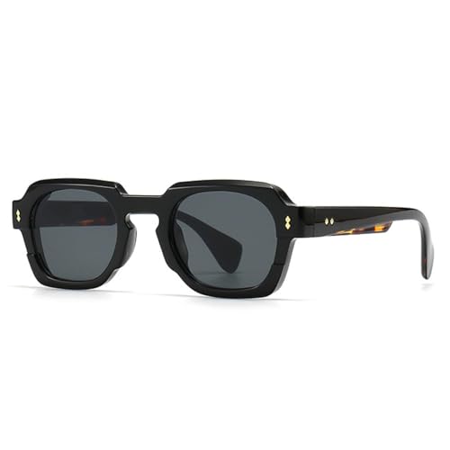 Lunettes de soleil vintage punk pour femmes et hommes | Look rétro dégradé à rivets noir