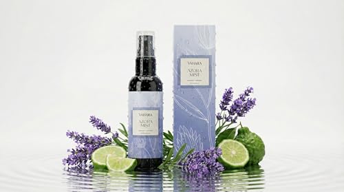 VAHARA Luxury Linen & Room Spray – Long-Lasting Water-Based Home Fragrance with Essential Oils – Non-Toxic Air Freshener & Natural Odor Eliminator for Bedding & Rooms (3.38 FL OZ, Azora Mist)