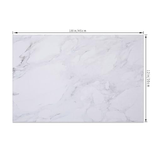 White Marble Placemats Set of 4 12x18 Inch Gray Abstract Design Place Mats for Kitchen Dining Room Table Mats Home Decor by Kzzfqxb - Used condition - Image 3