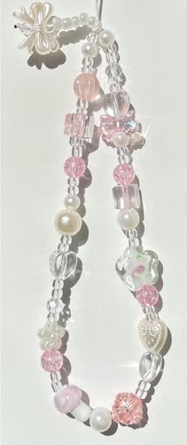 Image of Beaded Camera Wrist Strap Cute Digital Camera Charm Lanyard, Phone Wristlet Charms, Phone Chain for Camera