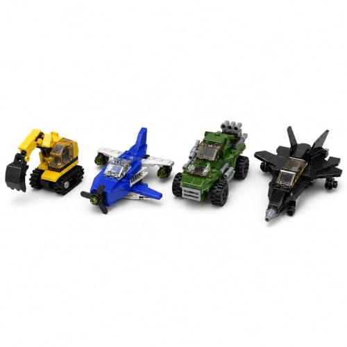 Image of Yashoni Automotive Building Blocks Toy Set for Kids | 10+ Construction Models in one Set| Aircraft, Excavator, Jeep, Car Model Building Kit | Educational STEM Toy | Ages 6+ (Set of 8)