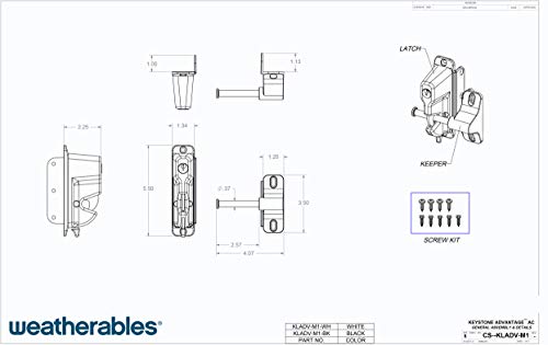 Weatherables Keystone Black Zinc Diecast Metal 1-Sided Key-Lockable Gate Latch – Heavy Duty Gate Latch With Self-Latching Gate Lock – Made For Installation On Metal, Wood & Vinyl Fences, Keyed Alike #TOP3