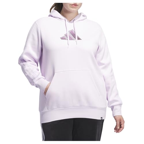 adidas Womens Holiday 3 Stripe Hoodie Training Athletic Outerwear Casual - Purple - Size 3X
