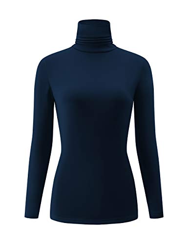 Image of Kindcall Casual Turtleneck Tops Lightweight Long Sleeve Soft Thermal Shirts for Women