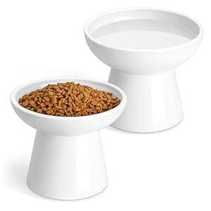 Vancasso MWTZ-WT Erhöhte Keramik-Katzennäpfe Set