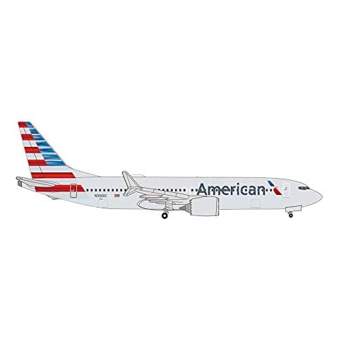Daron HERPA American 737MAX8 1/500 Airplane, Gray Cover