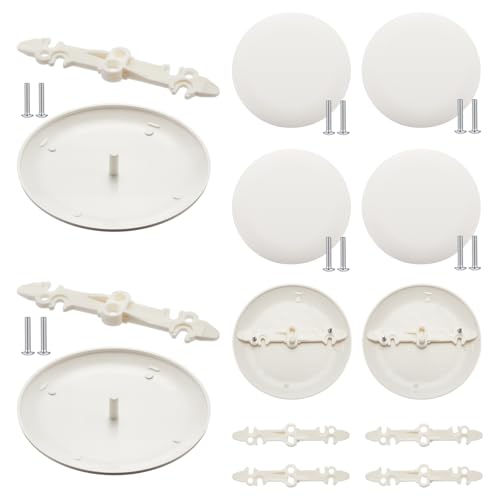6 Pack Ceiling Cover Plate Ceiling Light Cover Plate Round Electrical Box Mounting Screws are Invisible Ceil Hole Covering for 3-1/2