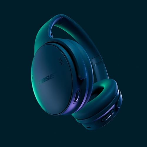 Bose QuietComfort Headphones - Wireless Bluetooth Headphones, Active Over Ear Noise Cancelling and Mic, USB-C Charging, Deep Bass, Up to 24 Hours of Playtime, Twilight Blue - Limited Edition Color - 1