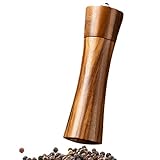 Mahlen aus Holz, manuelle nachfüllbare Pfeffermühle, Holzschleifer mit verstellbarem Keramikmahlwerk, Vintage-Mahlwerk für Ihre Huiba-Küche