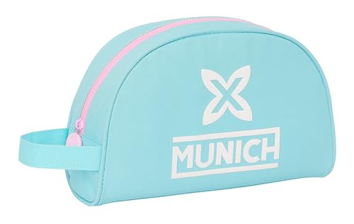 Munich Heaven - Neceser Escolar Infantil Pequeño con Asa, Neceser Infantil, Adaptable a Carro, Ideal para Niños de 5 a 14 Años, Cómodo y Versátil, Calidad y Resistencia, 28x10x18 cm, Color Celeste