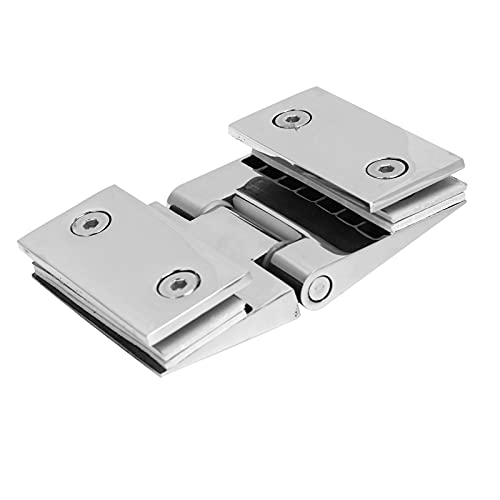 Charnière de douche double face biseautée en inox 304 avec kit complet de matériel - 7
