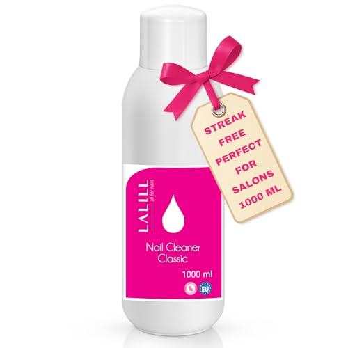 LALILL Cleaner ongles degraissant 1000 ml - Dissolvant vernis semi permanent - Degraissant ongle semi permanent, hybrides, gel ongle UV et pinceaux - Nettoyant...