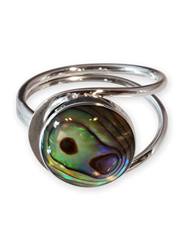 Fly Style Damen Finger-Ring aus echt Silber 925 mit Abalone...