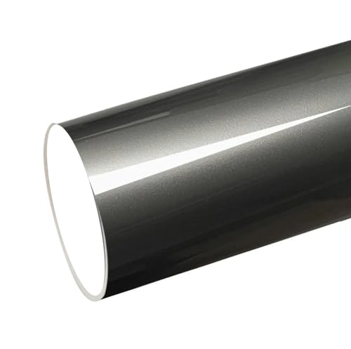 Image of WISDOM Grey Metallic Vehicle Wrap Vinyl Matt Finish Easy Apply Air-Release Weatherproof DIY Car & Motorcycle (Grey Glossy Metallic, 20 Inch X 12 Feet)