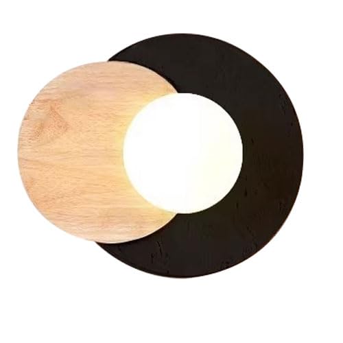 XYBZJP Natural Black Travertine Wall Sconce Paired With Round Glass Lampshade, Nordic Farmhouse Style Interior Wall Light, G9 Screw Wall Lamp, Dressing Table Corridor Storage Room Decorative Light Fix