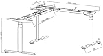 VJ301 L Forme électrique Hauteur réglable en position debout Cadre de bureau seulement W/Triple Motor, Ergonomic Sit Stand Up Hauteur réglable acier Base avec clavier mémoire numérique (noir)