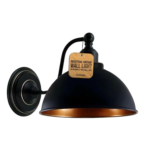 LEDSone Applique Murale Industrielle Vintage Rétro Abat-Jour en Fer E27 Plafonnier Lampe Murale Luminaires Intérieur pour Cuisine Salle à Manger Chambre...