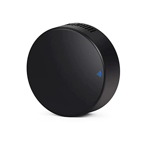 Mando a distancia inteligente IR con sensor de temperatura y humedad, 2.4G WiFi universal infrarrojo control remoto Hub con termómetro higrómetro para automatización inteligente del hogar, compatible con Alexa y Google Home