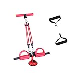 WXF Universal-Fitness Fußpedal Expander Bauchtrainer Sit-up Übungsgeräte Body Sculpture Bauch Trainer Yoga Bodybuilding Training Band Elastic Pull-Seilspann-Seil-Puller (Color : Red)