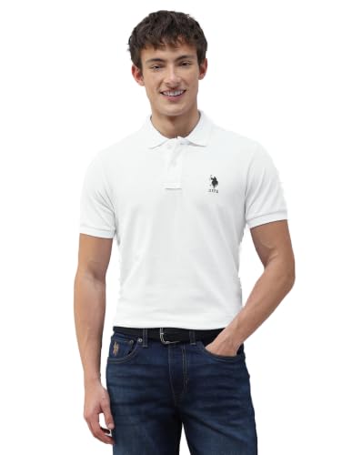 Image of U.S. POLO ASSN. Solid Regular Fit Polo T Shirts for Men - Breathable & Comfortable, Half Sleeves Mens Tshirt