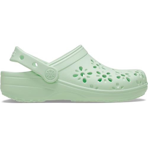 Image of Crocs Unisex-Child Classic Clogs with Floral Cut Out Design, Kids and Toddler Shoes