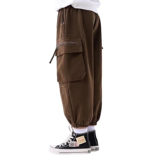 Erasers&pencils Boys Cargo Joggers Pants Elastic Waist Casual Jogging Trousers Bottom for Kids 3-8Years3