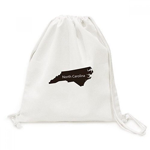 Sac à dos Caroline du Nord toile épaisse motif silhouette USA cordon de serrage robuste