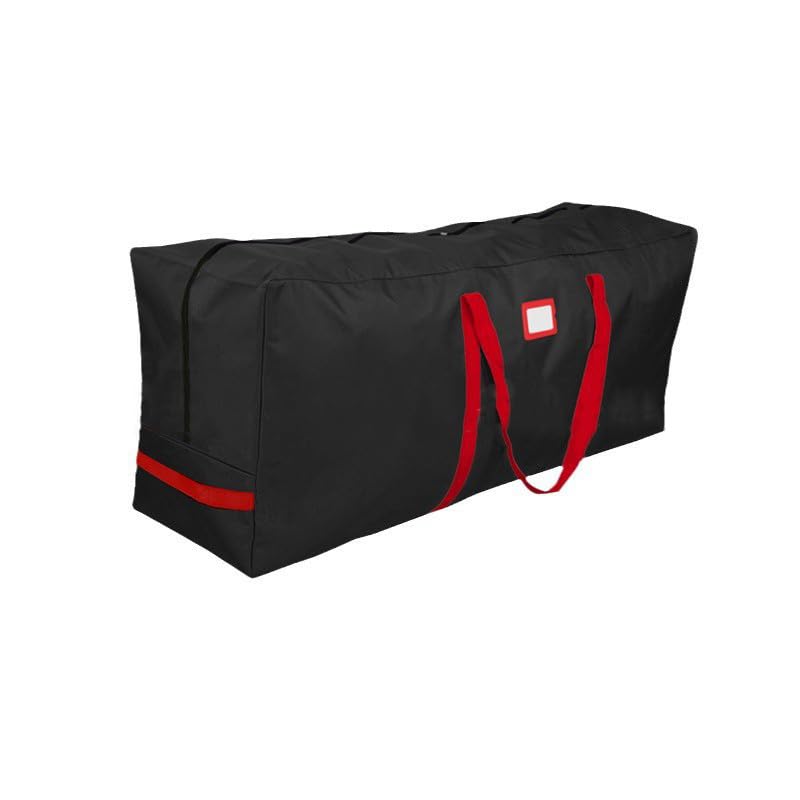 Christmas Tree Storage Bag Heavy Duty Oxford Waterproof Xmas Tree Storage Bag with Reinforced Handles and Dual Zippers Holiday Tree Box Storage Bag for Trees and Decorations (Black 165 * 38 * 76cm)