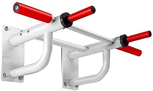 SdaryWare Barra de dominadas para Entrenamiento de Fuerza, Barra de dominadas de Acero montada en la Pared, con Mango de algodón, Soporte de Ejercicio con Gancho para Gimnasio en casa y entr(Blanco)