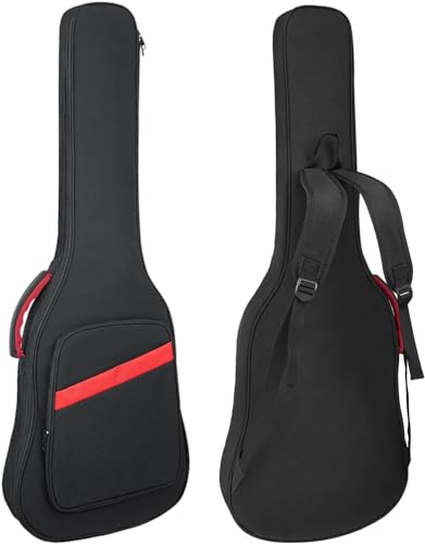 Image of Electric Guitar Bag 7mm Padding Electric Guitar Case, 39 Inch Electric Guitar Gig Bag Backpack with Neck Strap and Pockets, Black
