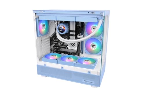 Thermaltake CT140 EX Reverse ARGB Sync PC Cooling Fan | 140‑mm‑ARGB‑PWM‑Lüfter | Hydrangea Blue | 3 Fan Pack – Ansicht 6