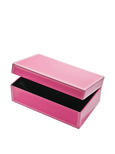 Medium Glass Jewelry Box Color: Pink